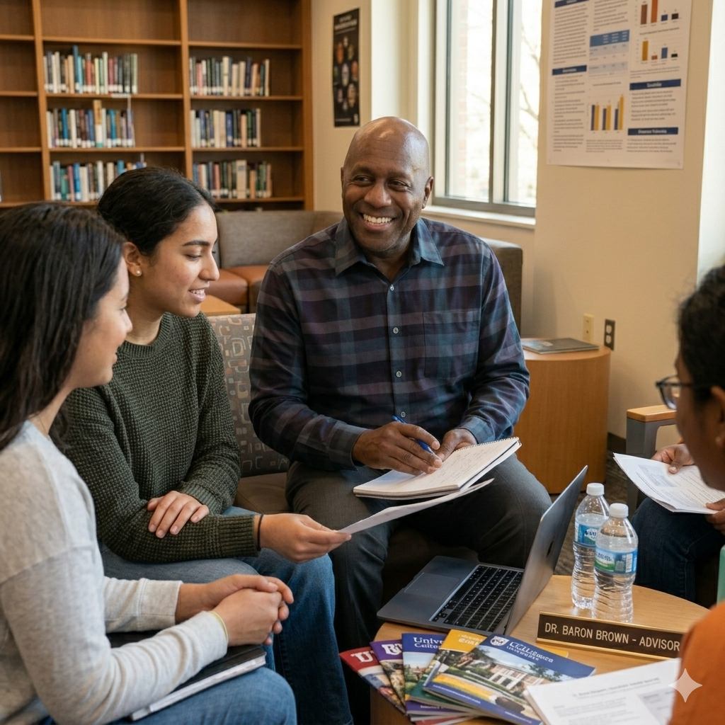Dr. Baron K. Brown is an advisor, speaker, and author dedicated to helping high-achieving students